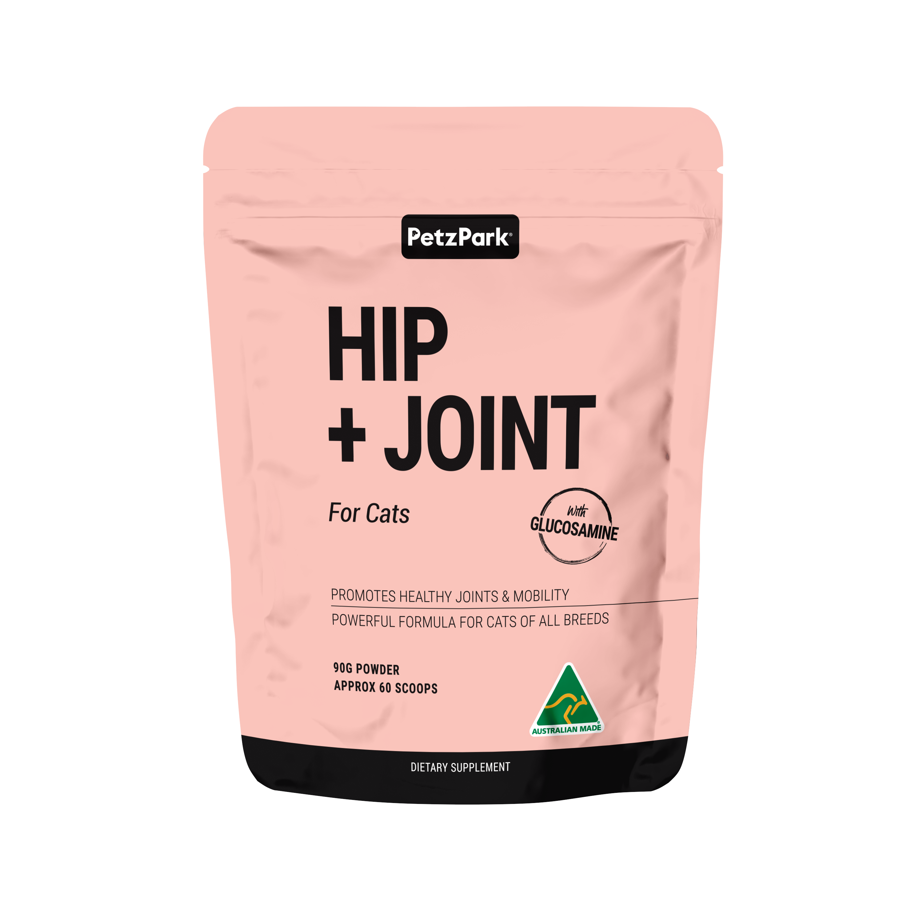 Petz Hip + Joint for Cats powder with MSM, glucosamine & more for arthritis, hip dysplasia, joint trauma & deterioration